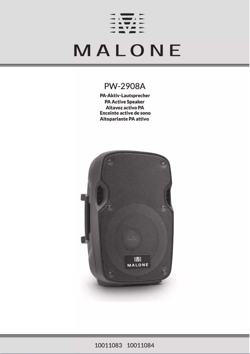 Page n°1 - Manuel utilisateur Malone PW-2910A