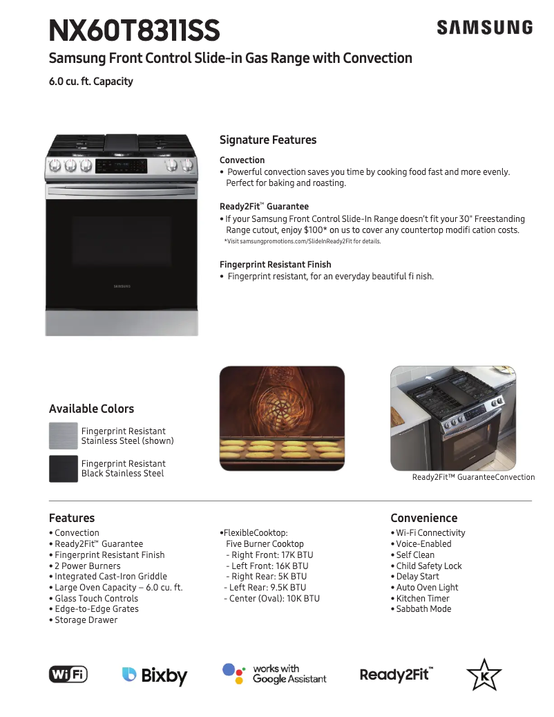 Page n°1 - Fiche technique Samsung NX60T8311SS