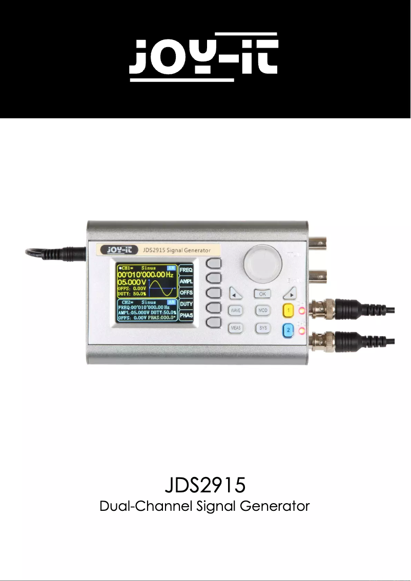 Page 1 de la notice Manuel utilisateur Joy-It JDS2915