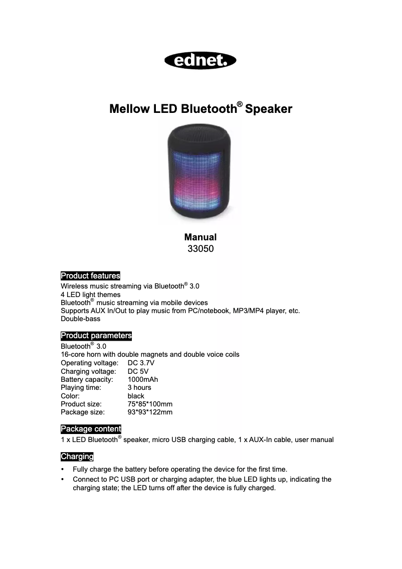 Page 1 de la notice Manuel utilisateur ASSMANN Electronic Mellow