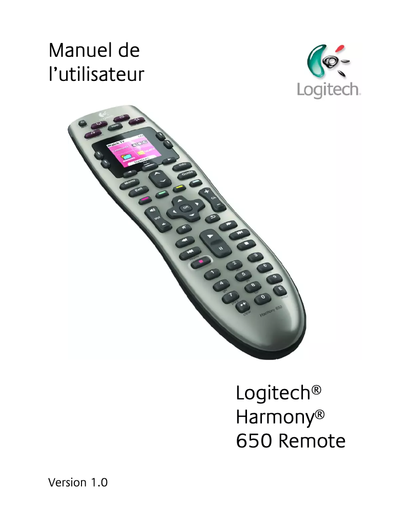 Image de la première page du manuel de l'appareil Harmony 650