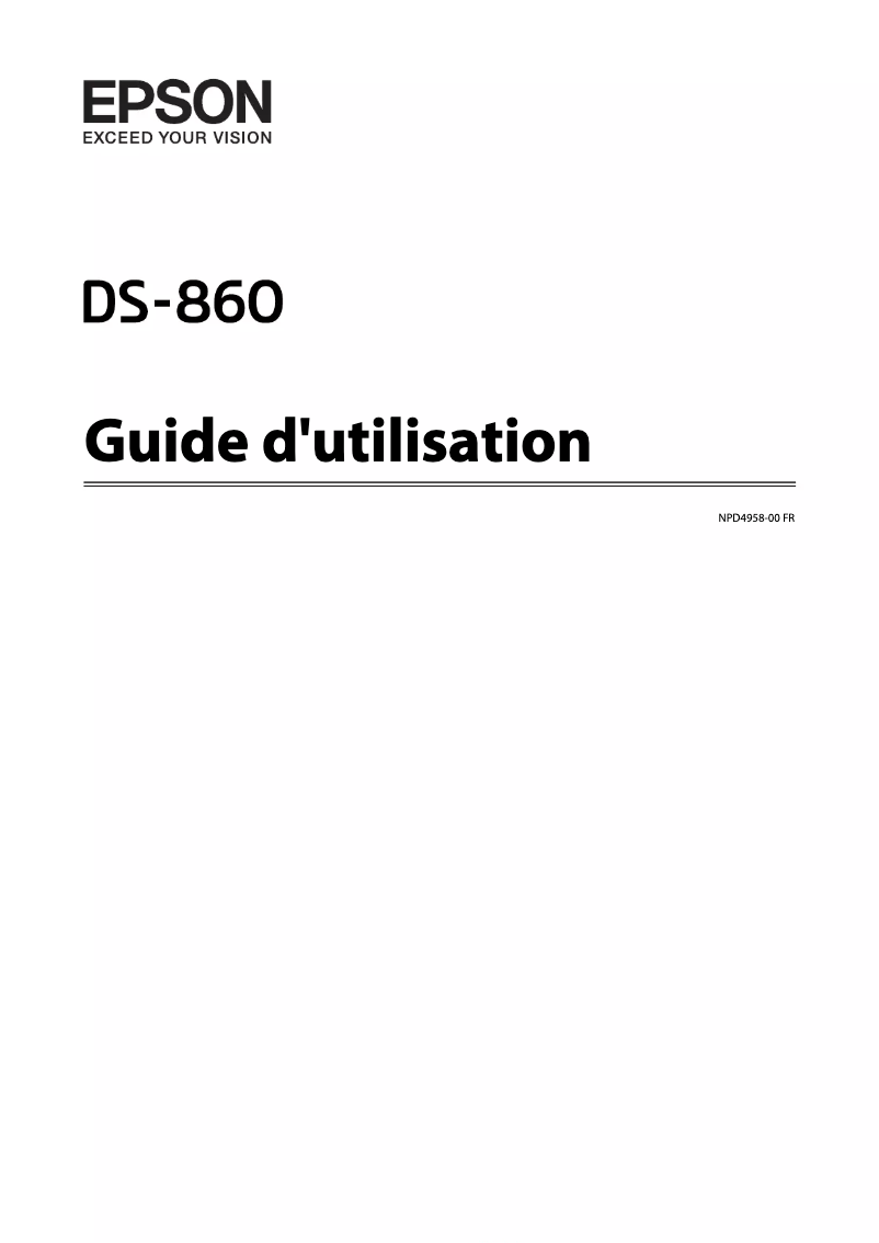 Page n°1 - Manuel utilisateur Epson WorkForce DS-860