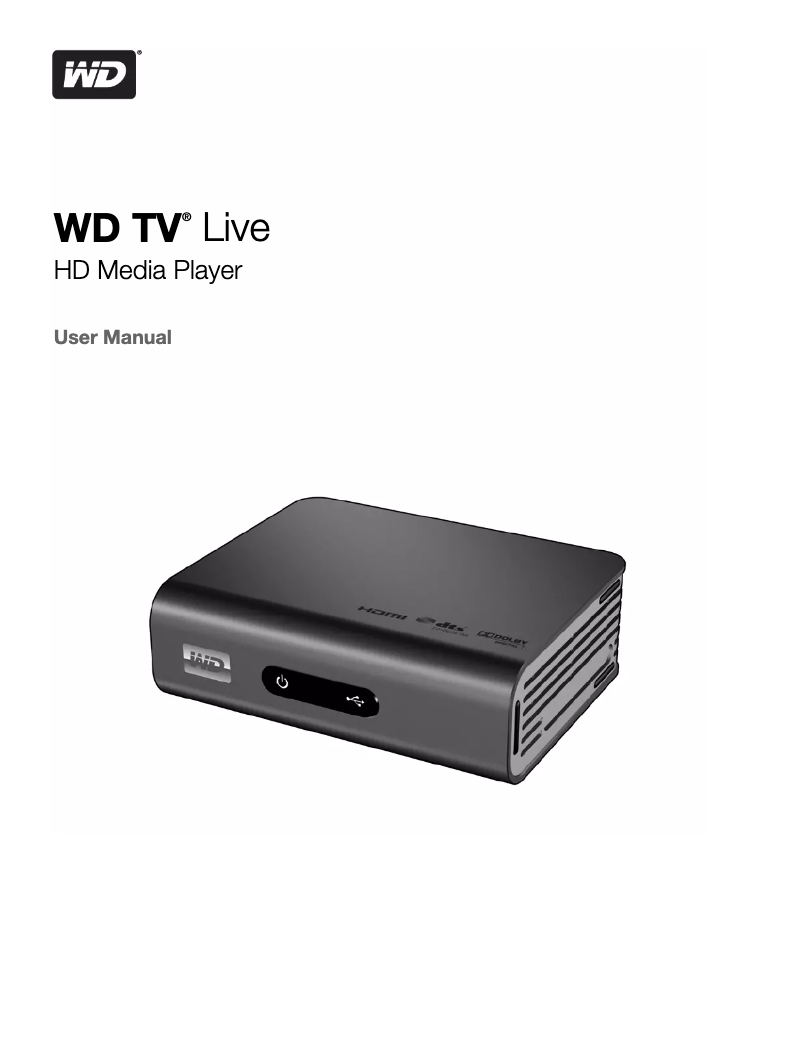 Image de la première page du manuel de l'appareil WD TV Live