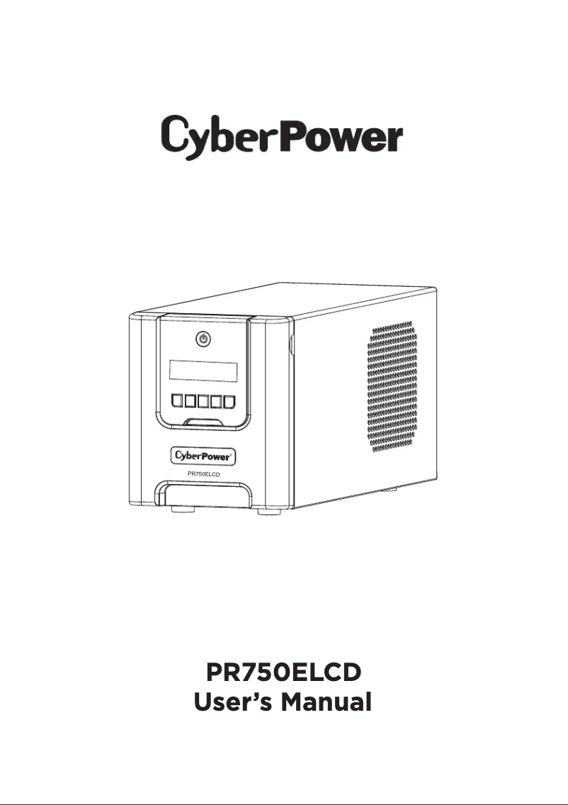 Page n°1 - Manuel utilisateur CyberPower PR750ELCD