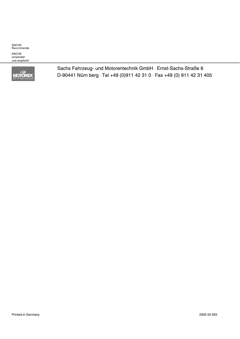 Image de la première page du manuel de l'appareil MadAss 125 (2005)