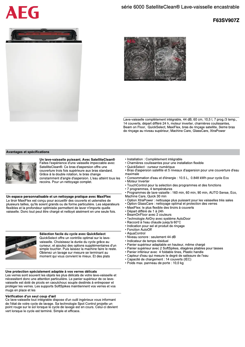 Image de la première page du manuel de l'appareil F63SV907Z