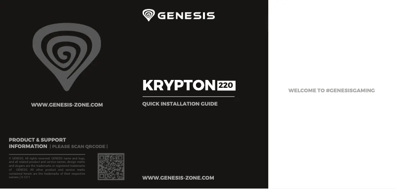 Página 1 del manual Manual de usuario Genesis Krypton 220