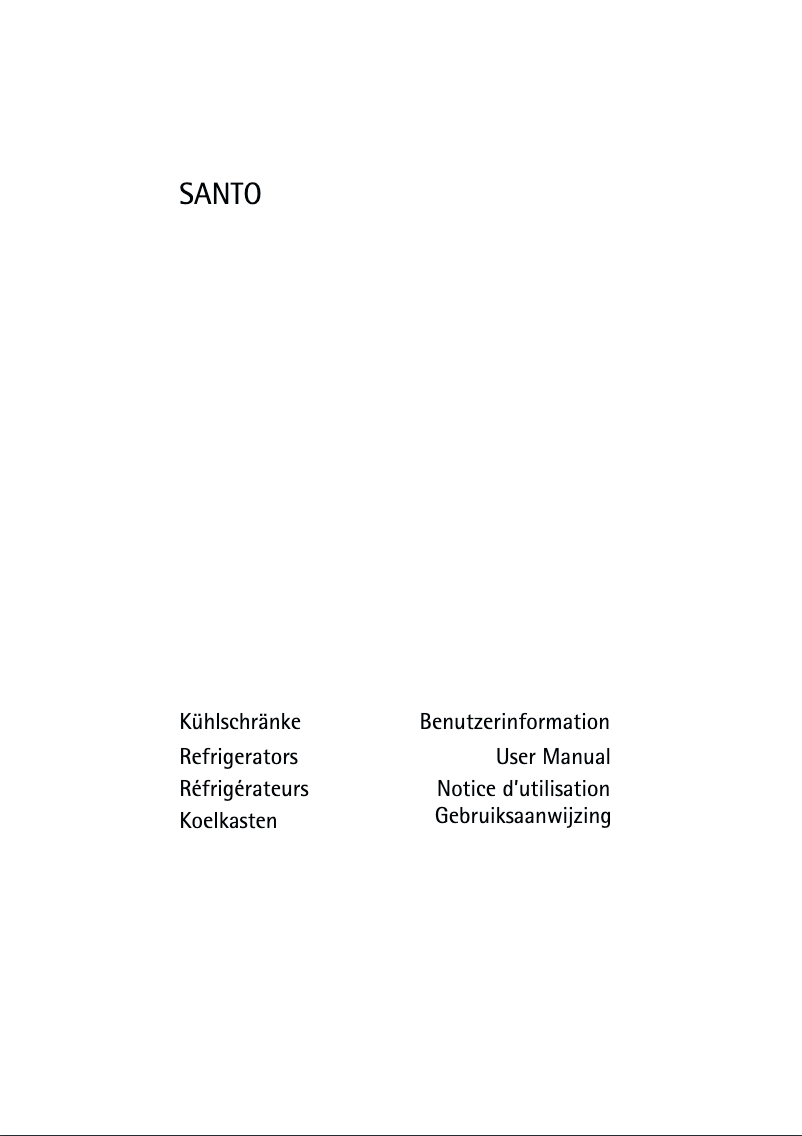 Image de la première page du manuel de l'appareil Santo K 98800-5E