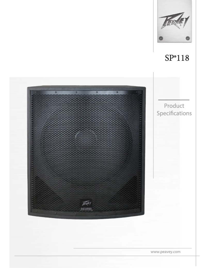 Page 1 de la notice Manuel utilisateur Peavey SP 118