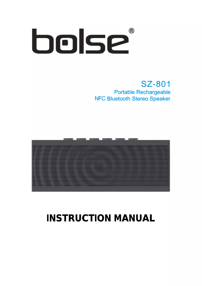 Page 1 de la notice Manuel utilisateur Bolse SZ-801