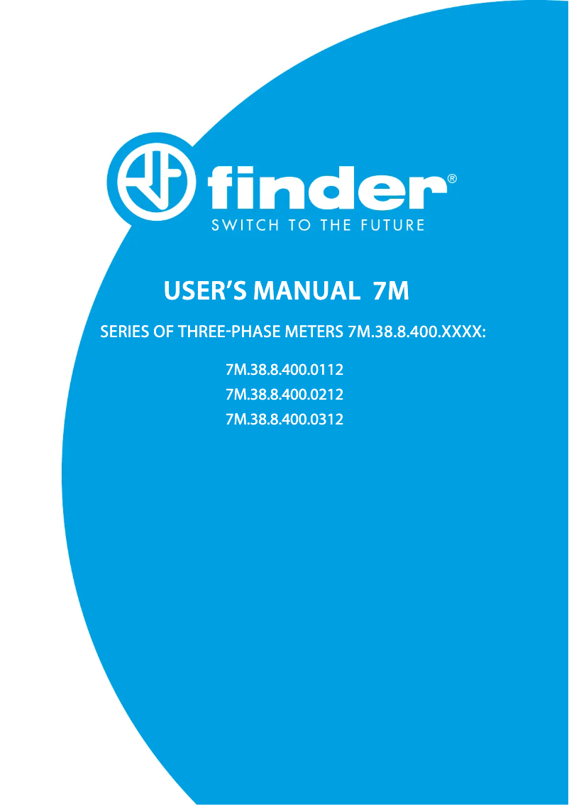 Page n°1 - Manuel utilisateur Finder FIN7M.38.8.400.0112