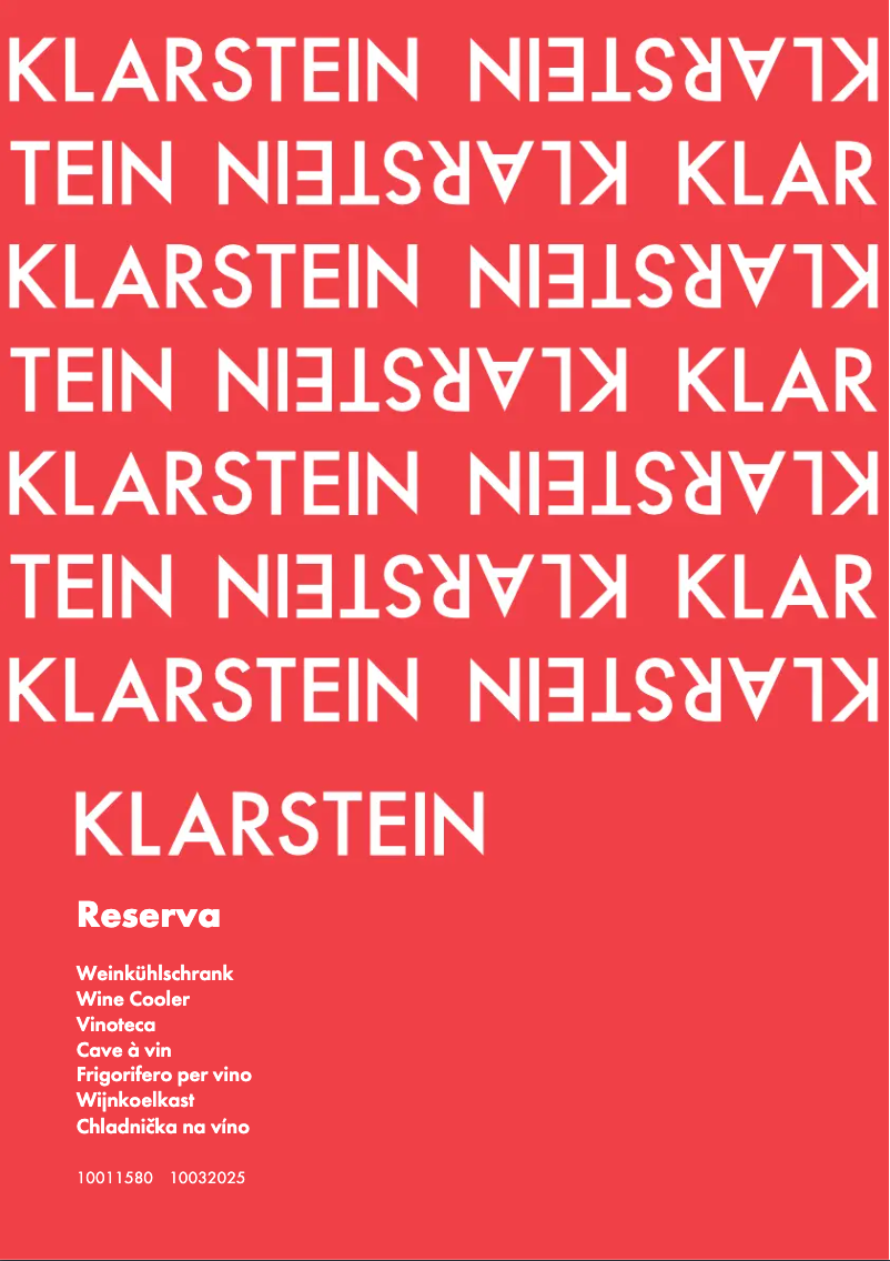 Page 1 de la notice Manuel utilisateur Klarstein Reserva