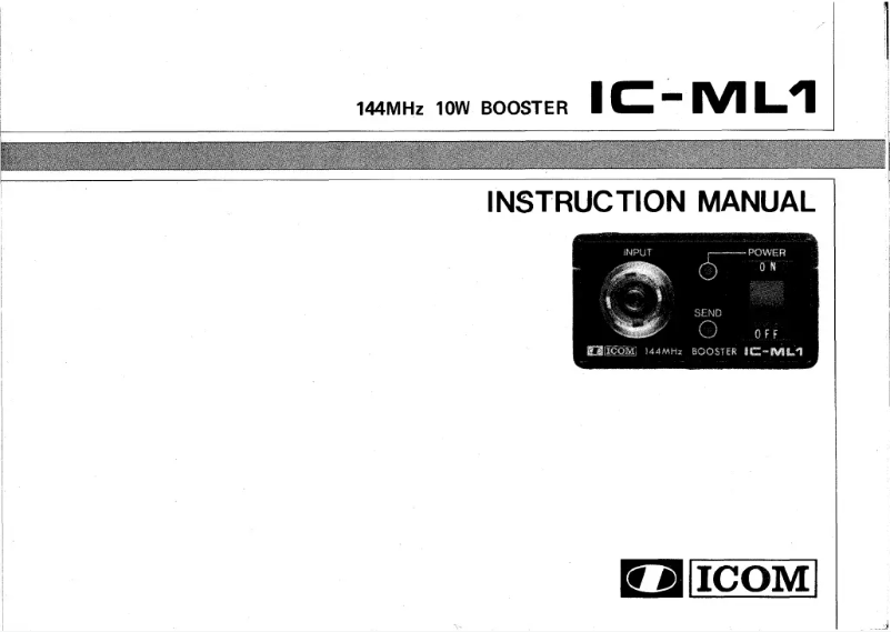 Page n°1 - Manuel utilisateur ICOM IC-ML1