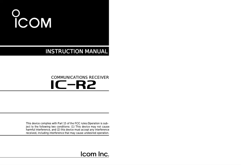 Page n°1 - Manuel utilisateur ICOM IC-R2