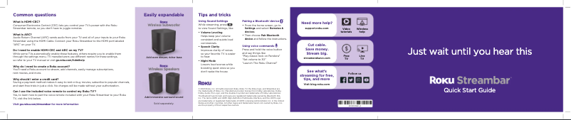 Página 1 del manual Manual de usuario Roku Streambar