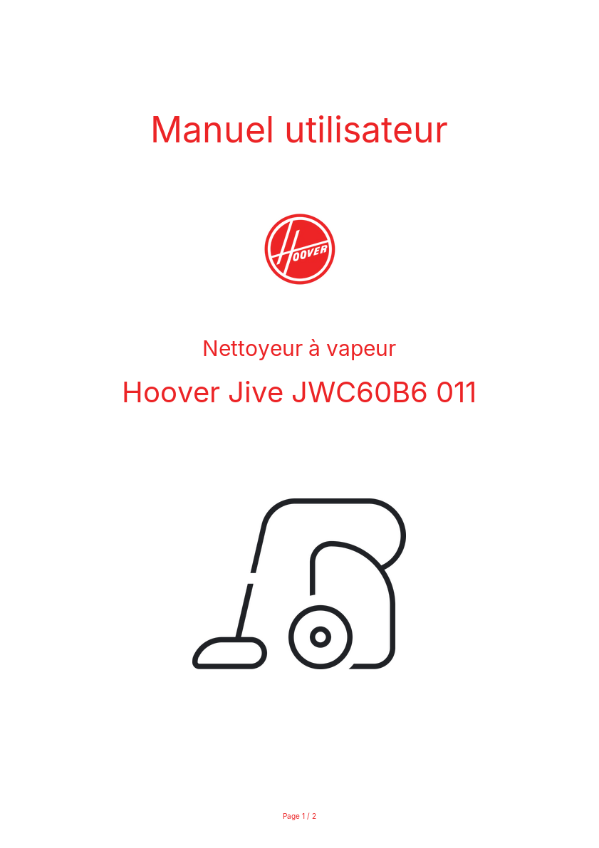 Image de la première page du manuel de l'appareil Jive JWC60B6 011