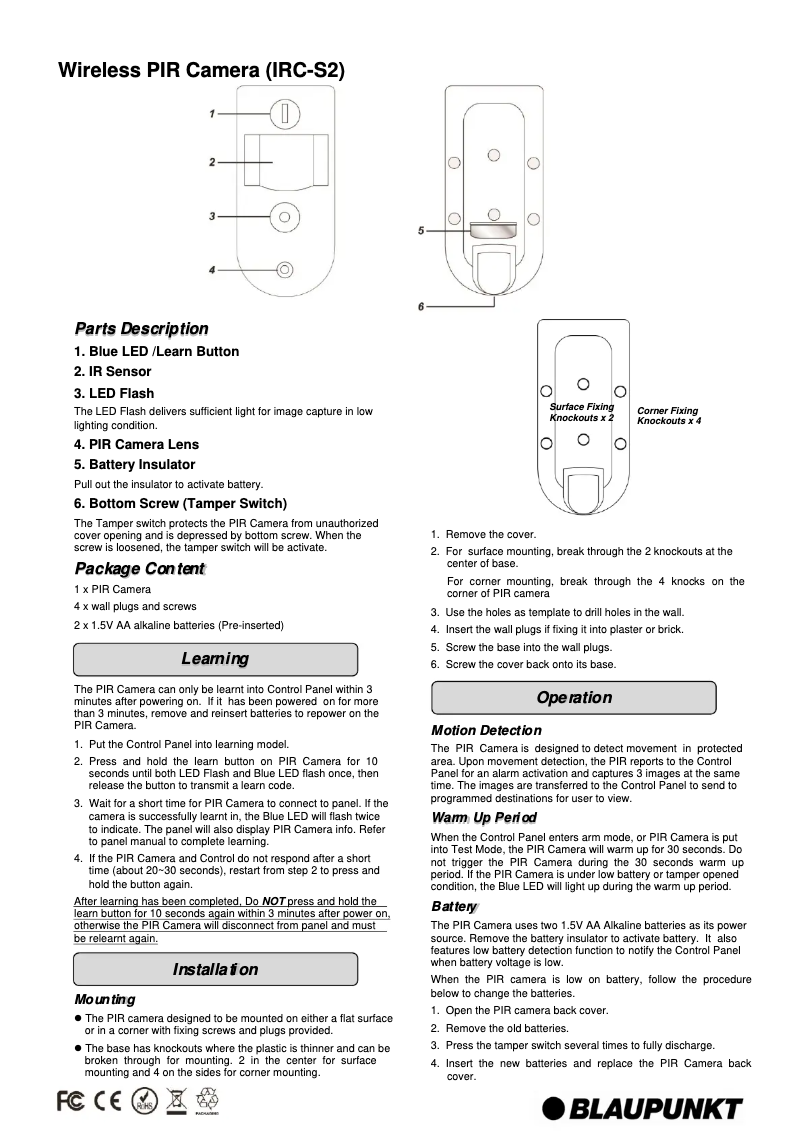 Página 1 del manual Manual de usuario Blaupunkt IRC-S2