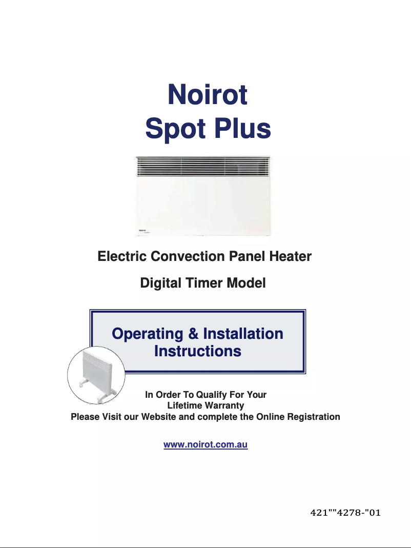 Page 1 de la notice Manuel utilisateur Noirot Spot Plus 7358-8T