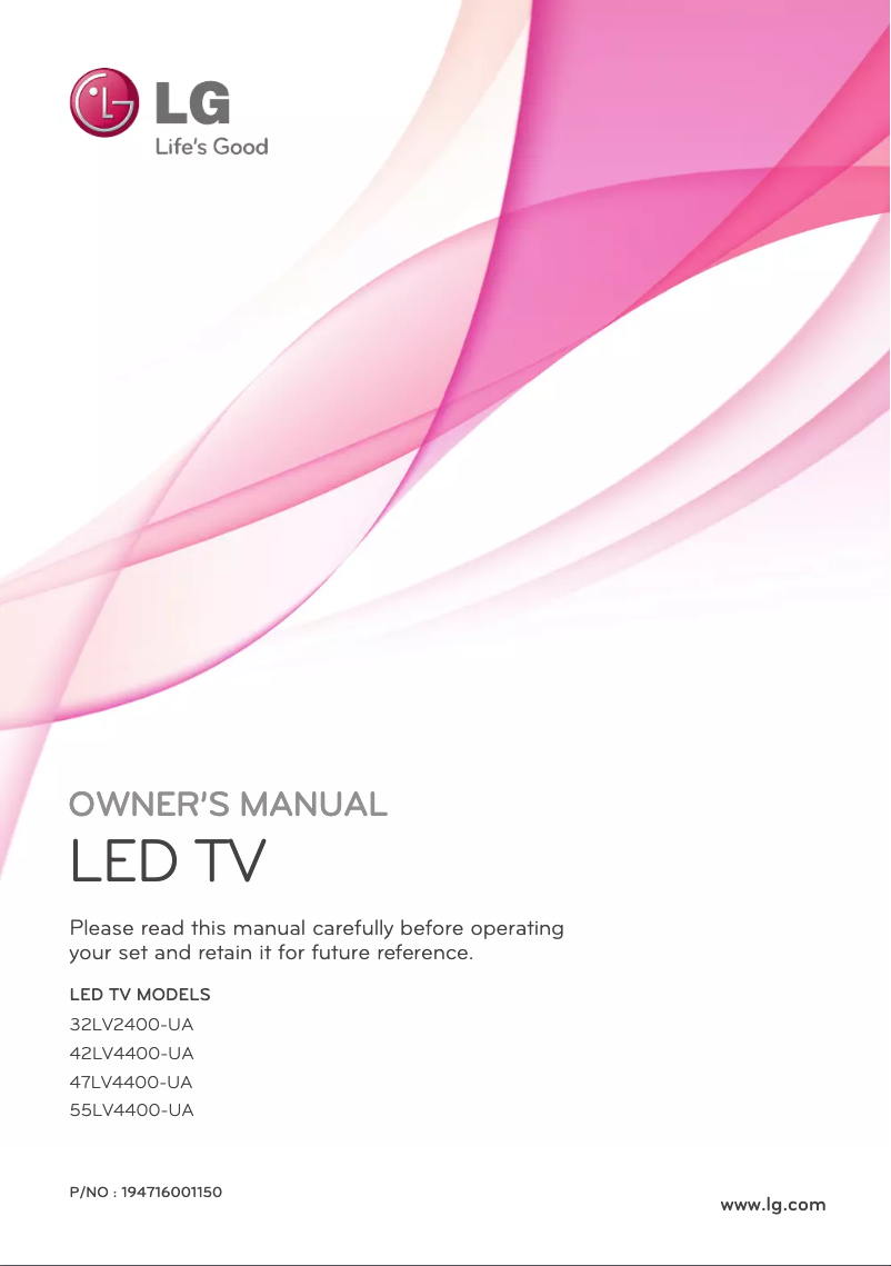 Page n°1 - Manuel utilisateur LG 32LV2400