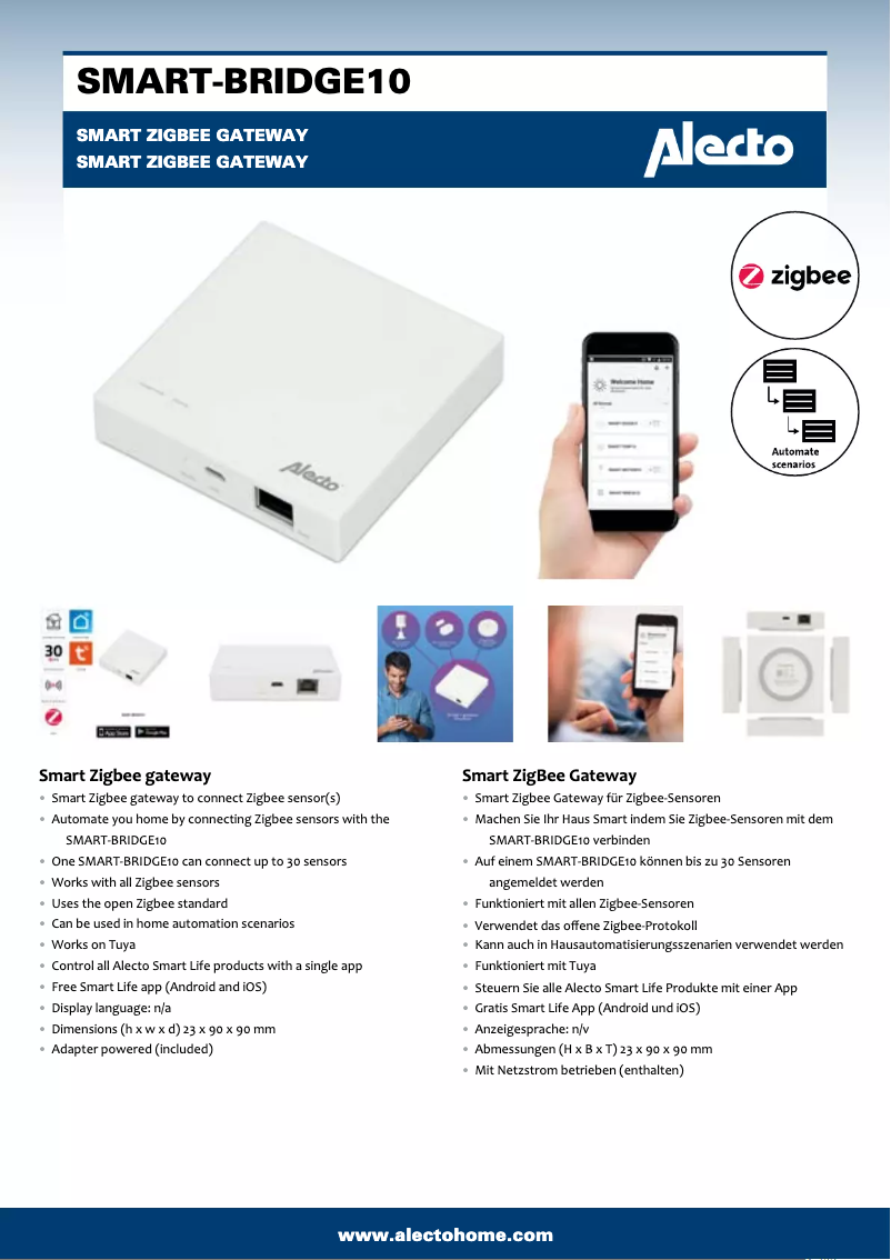 Page n°1 - Manuel utilisateur Alecto SMART-BRIDGE10