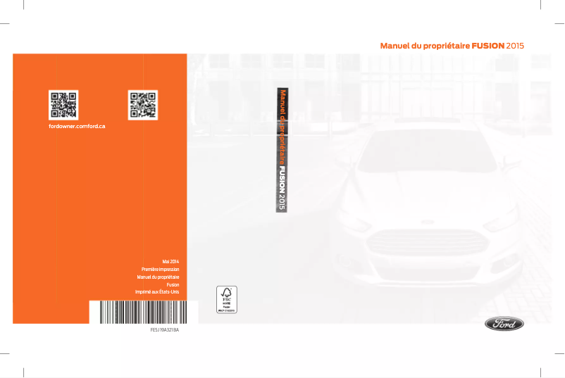 Page n°1 - Manuel utilisateur Ford Fusion (2015)