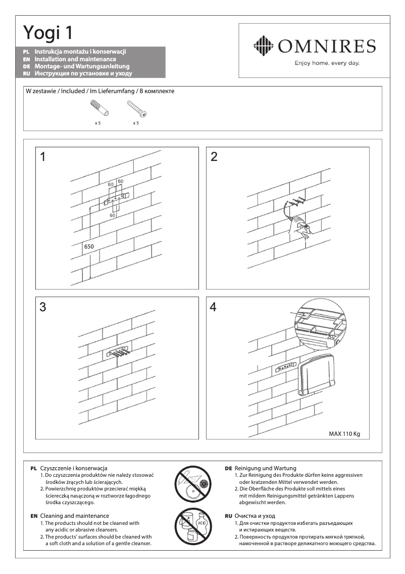 Imagen de la primera página del manual del dispositivo Yogi 1