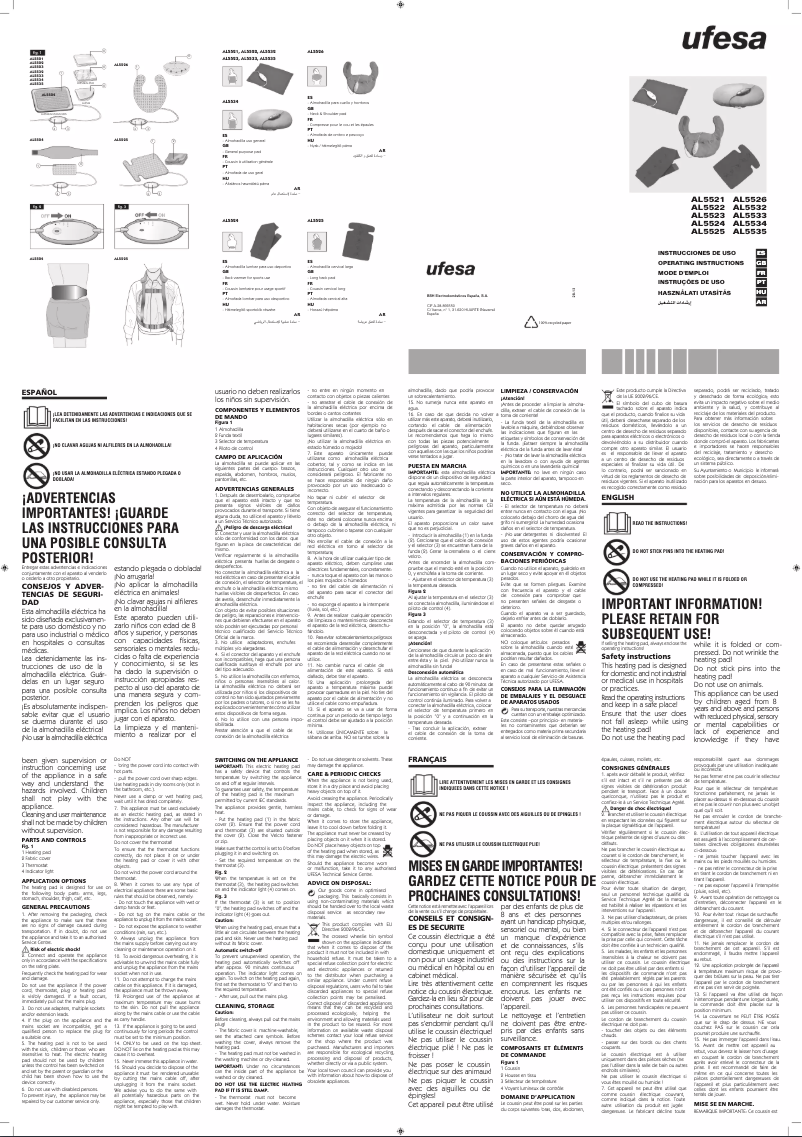 Page n°1 - Manuel utilisateur Ufesa AL5532