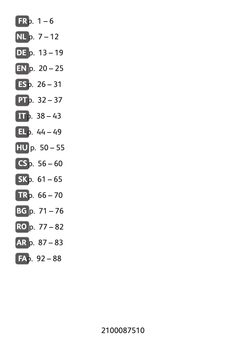 Page 1 de la notice Manuel utilisateur Tefal CB5018