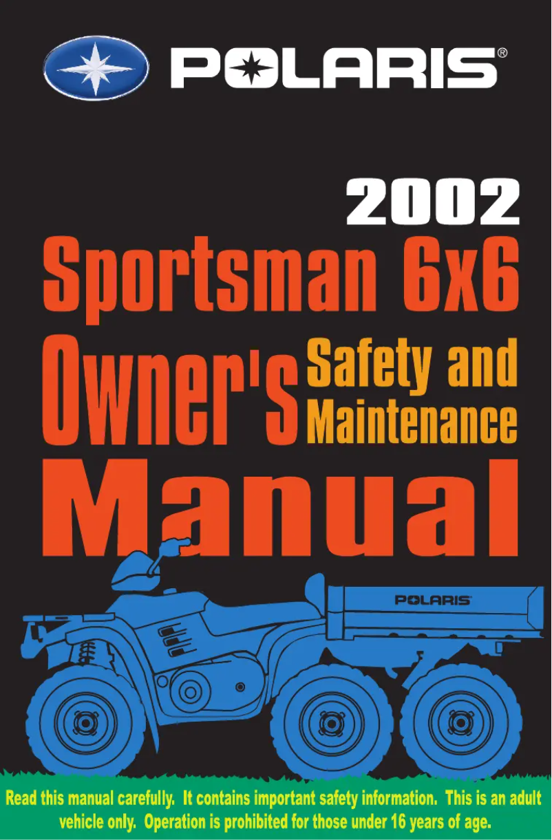 Page n°1 - Manuel utilisateur Polaris Sportsman 6x6 (2002)