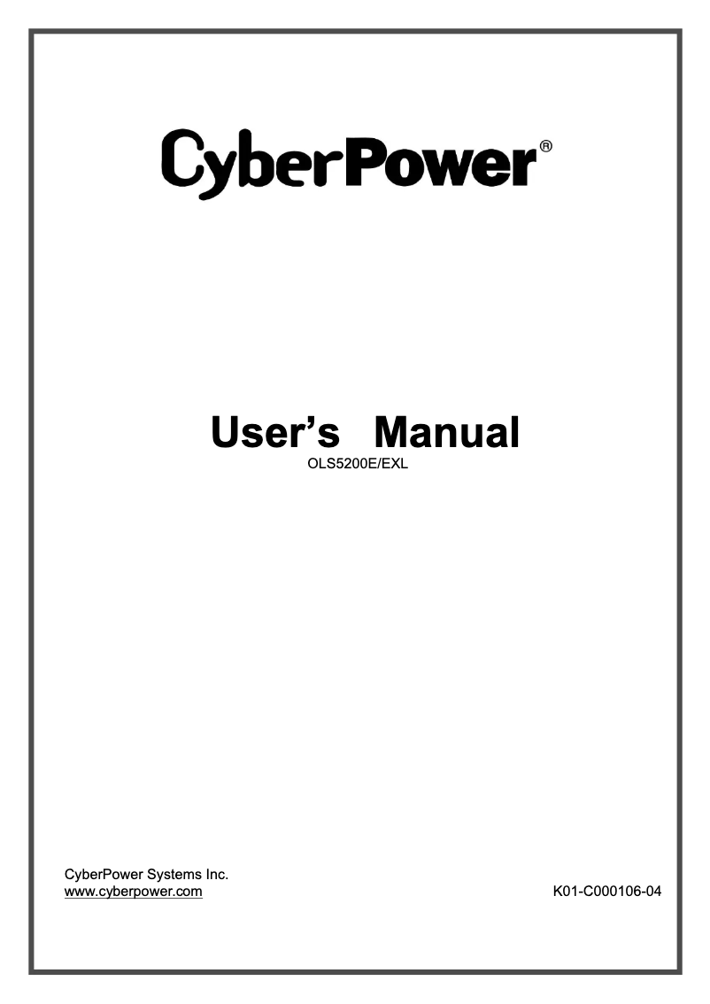 Página 1 del manual Manual de usuario CyberPower OLS5200EXL