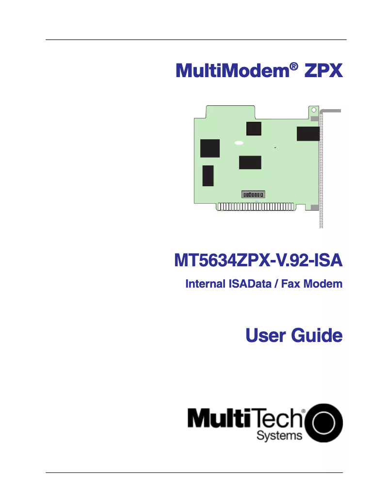 Image de la première page du manuel de l'appareil MultiModem ZPX