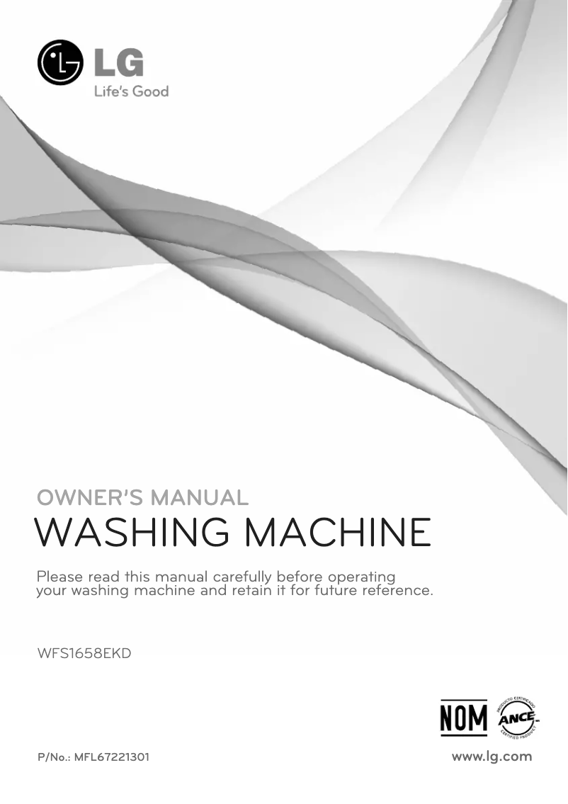 Page 1 de la notice Manuel utilisateur LG WFS1658EKD