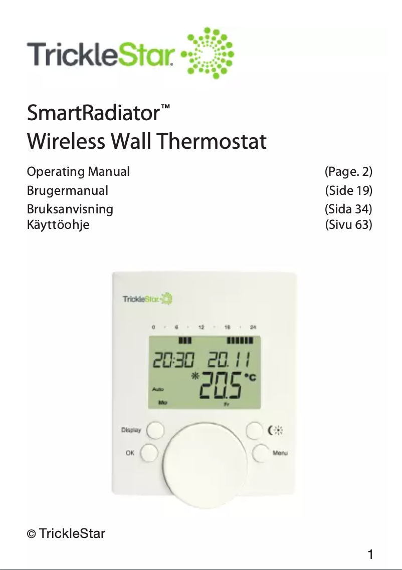 Page n°1 - Manuel utilisateur TrickleStar SmartRadiator Wireless
