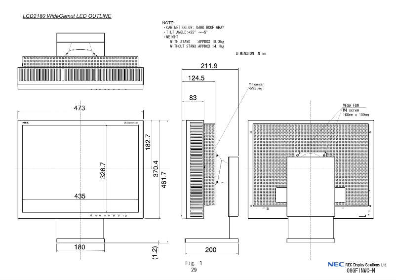 Image de la première page du manuel de l'appareil SpectraView Reference 21