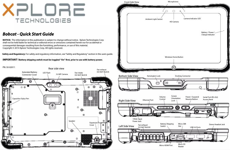 Page n°1 - Manuel utilisateur Xplore Bobcat
