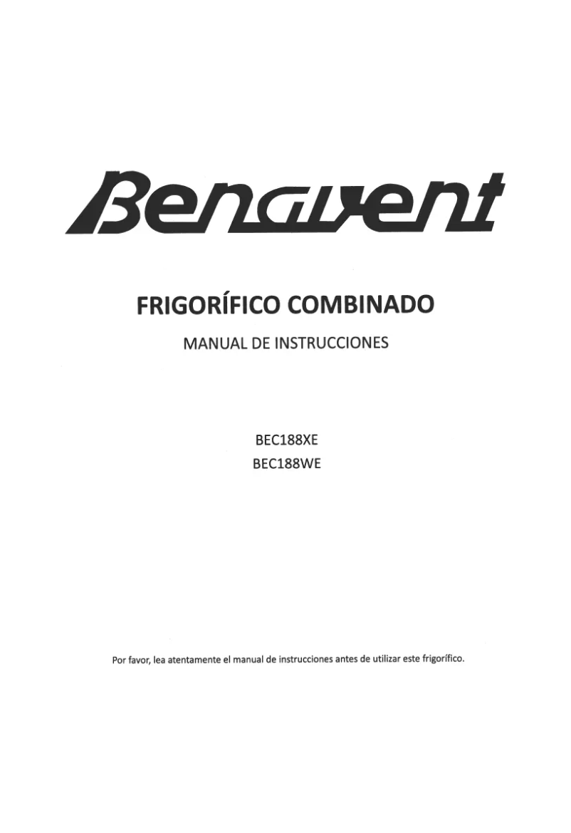 Image de la première page du manuel de l'appareil BEC188XE