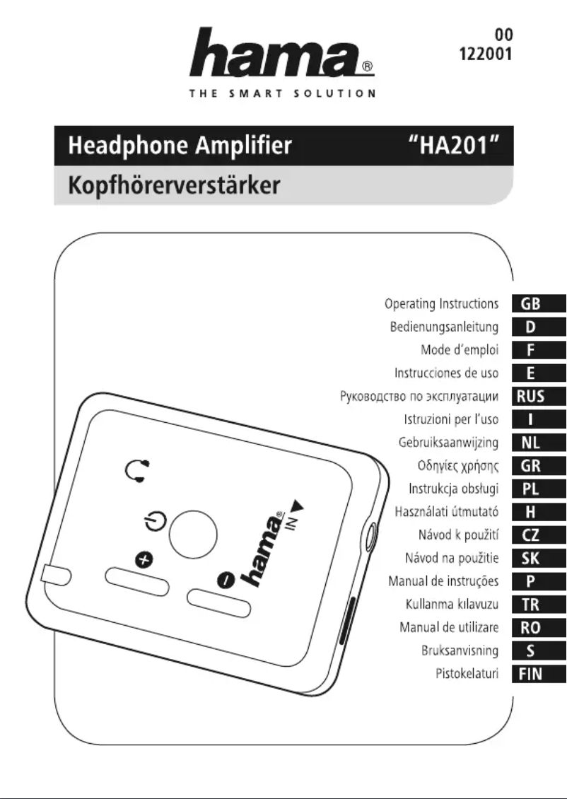 Page n°1 - Manuel utilisateur Hama HA201