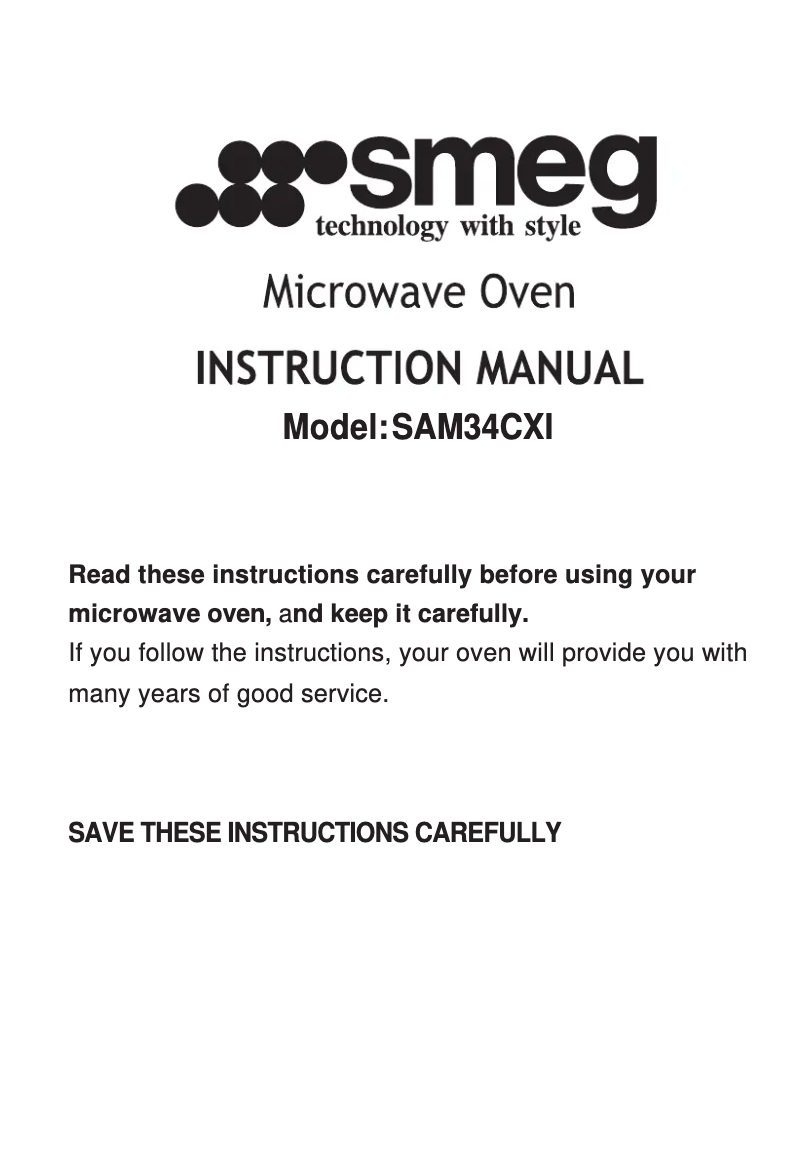 Page 1 de la notice Manuel utilisateur Smeg SAM34CXI