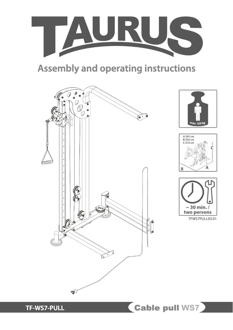 Page n°1 - Manuel utilisateur Taurus Cable pull WS7