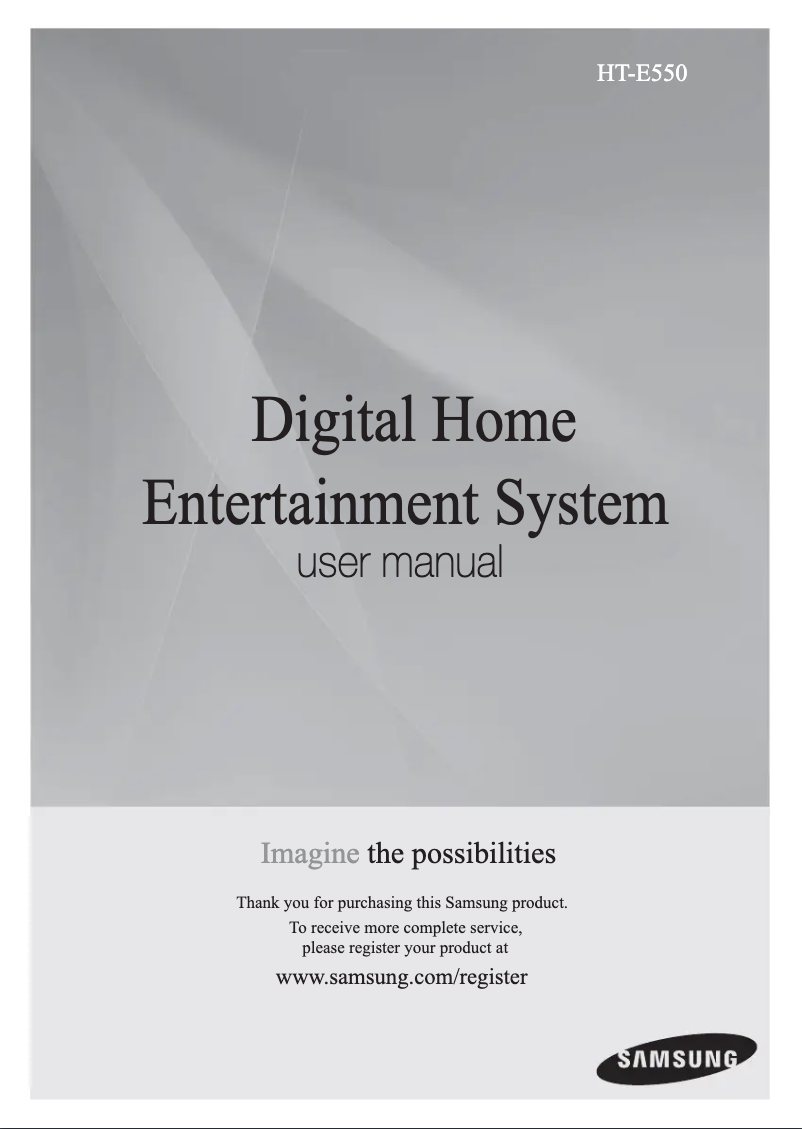 Page 1 de la notice Manuel utilisateur Samsung HT-E550