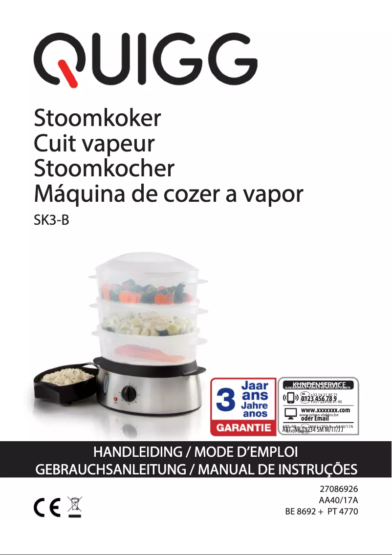 Page 1 de la notice Manuel utilisateur Quigg SK3-B