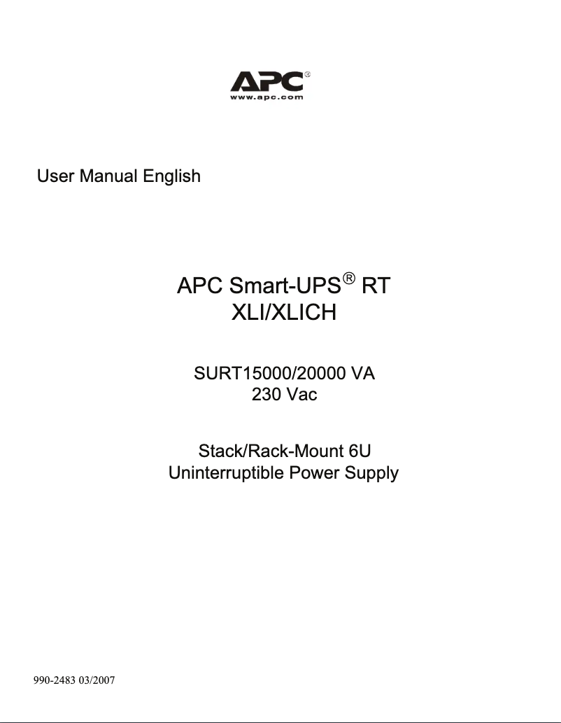 Image de la première page du manuel de l'appareil SURT20KRMXLI Kit