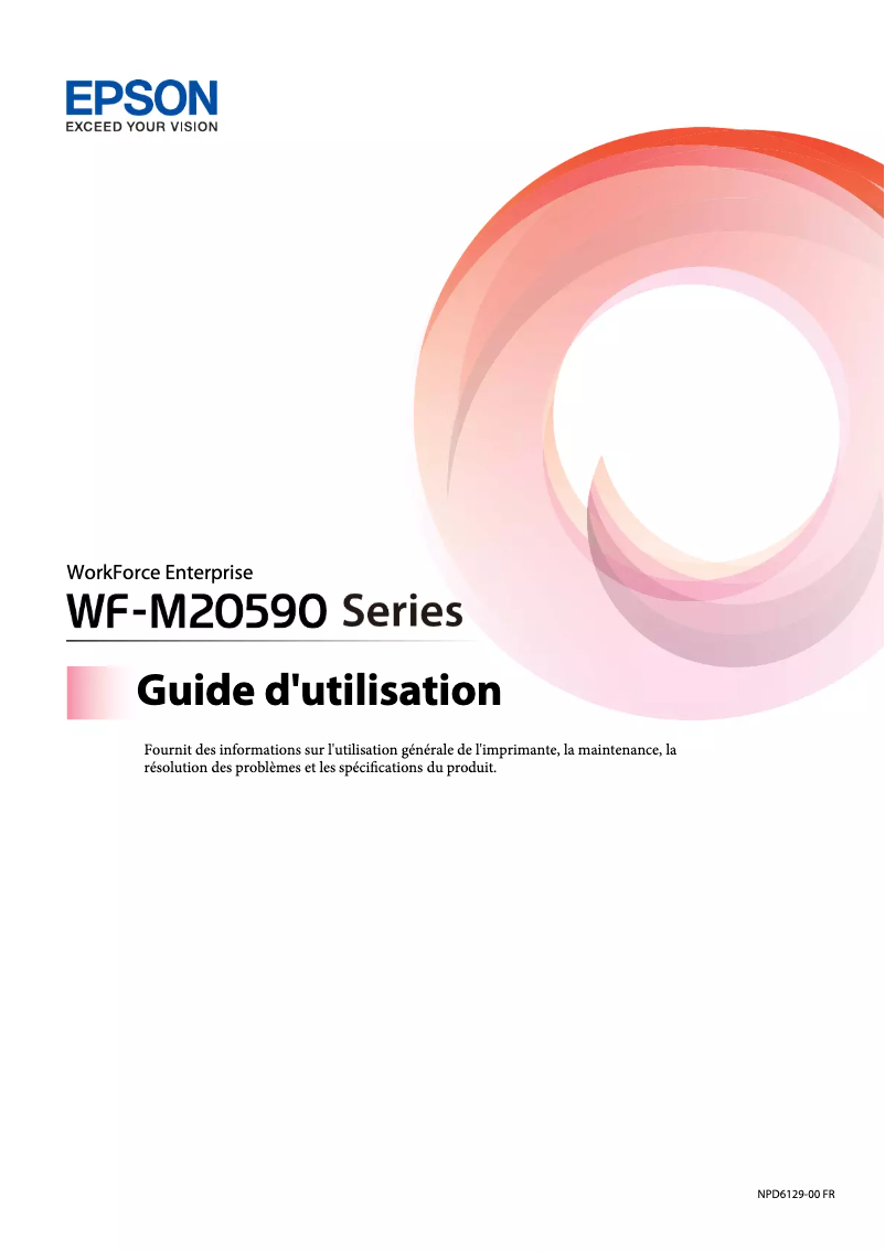 Image de la première page du manuel de l'appareil WorkForce Enterprise WF-M20590