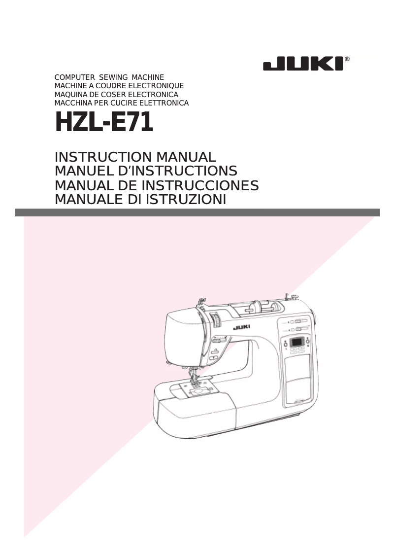 Page 1 de la notice Manuel utilisateur Juki HZL-E71
