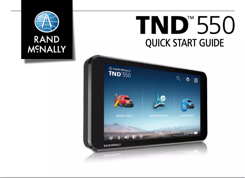 Page n°1 - Manuel utilisateur Rand McNally IntelliRoute TND 550