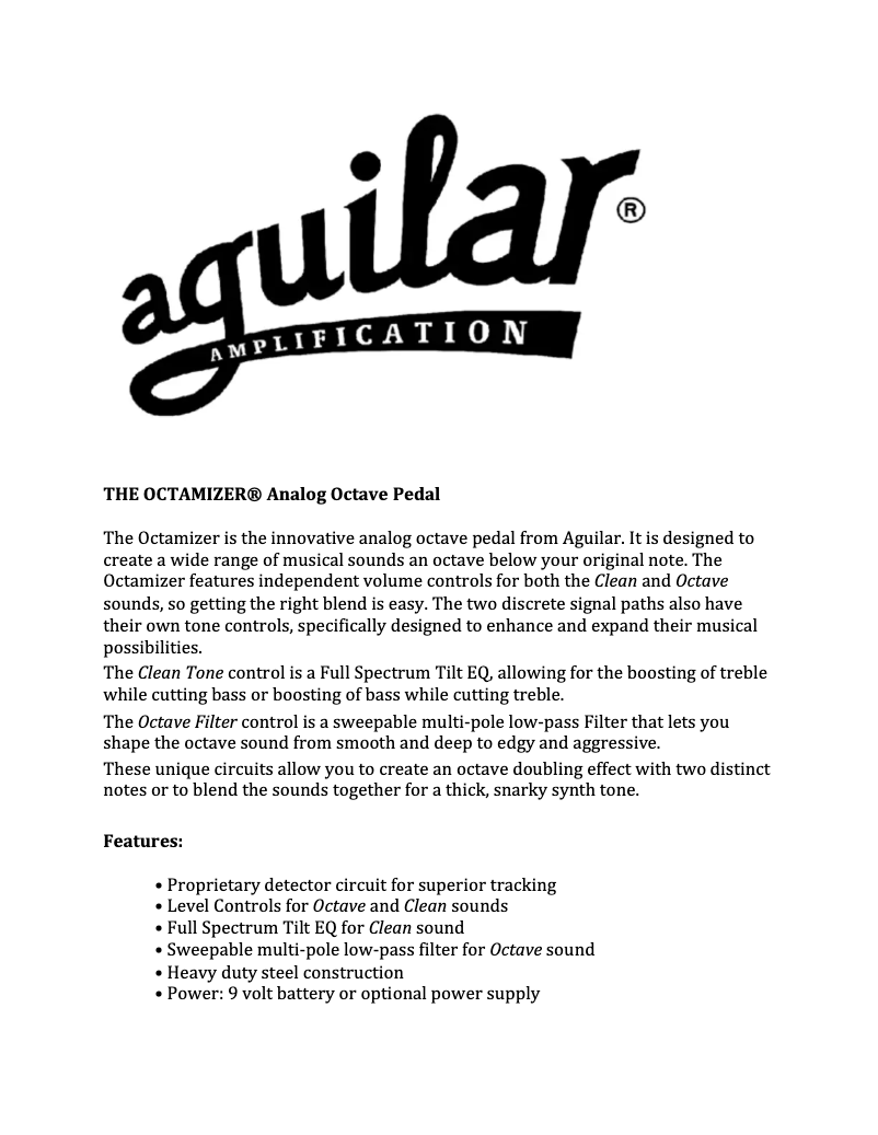 Image de la première page du manuel de l'appareil Octamizer II