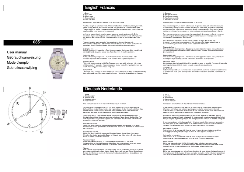 Page 1 de la notice Manuel utilisateur Davis 0351