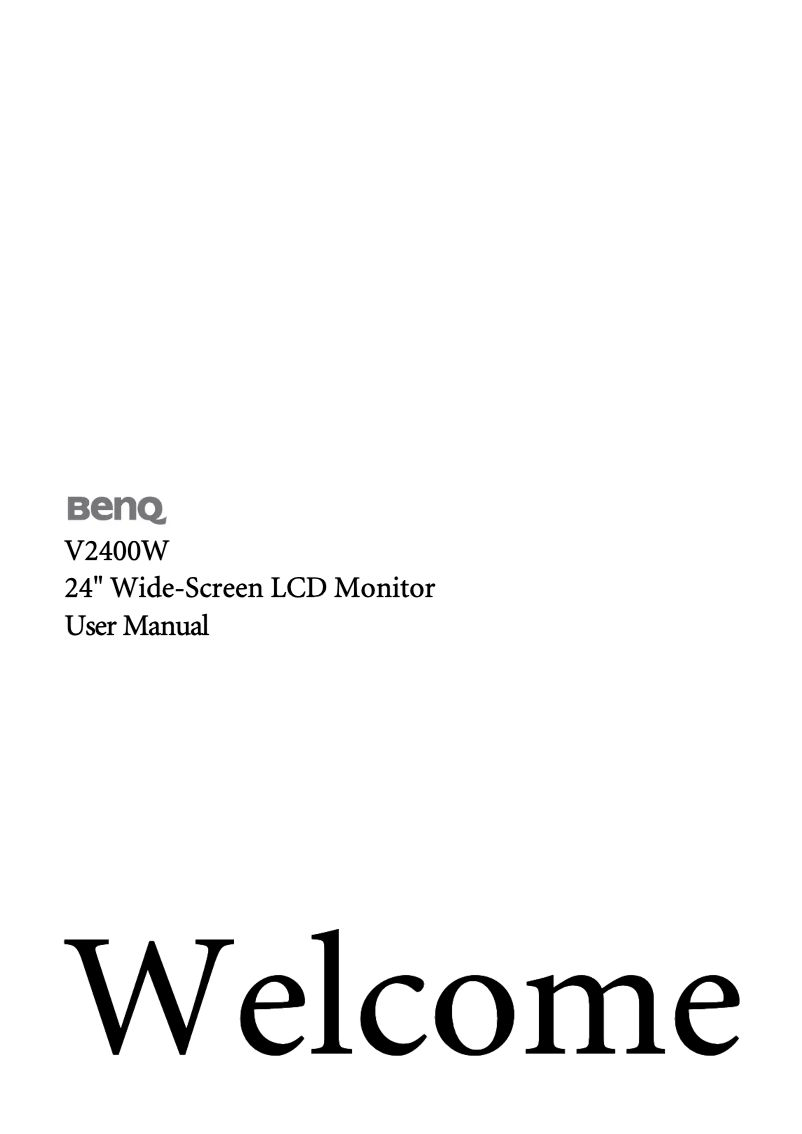 Page n°1 - Manuel utilisateur BenQ V2400W