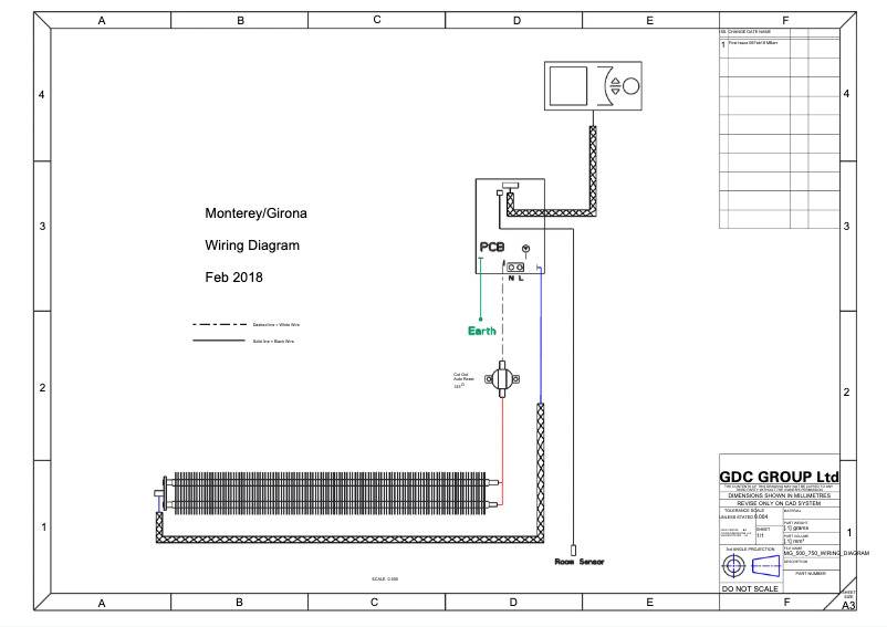 Page 1 de la notice Schéma de câblage Dimplex GFP075BE
