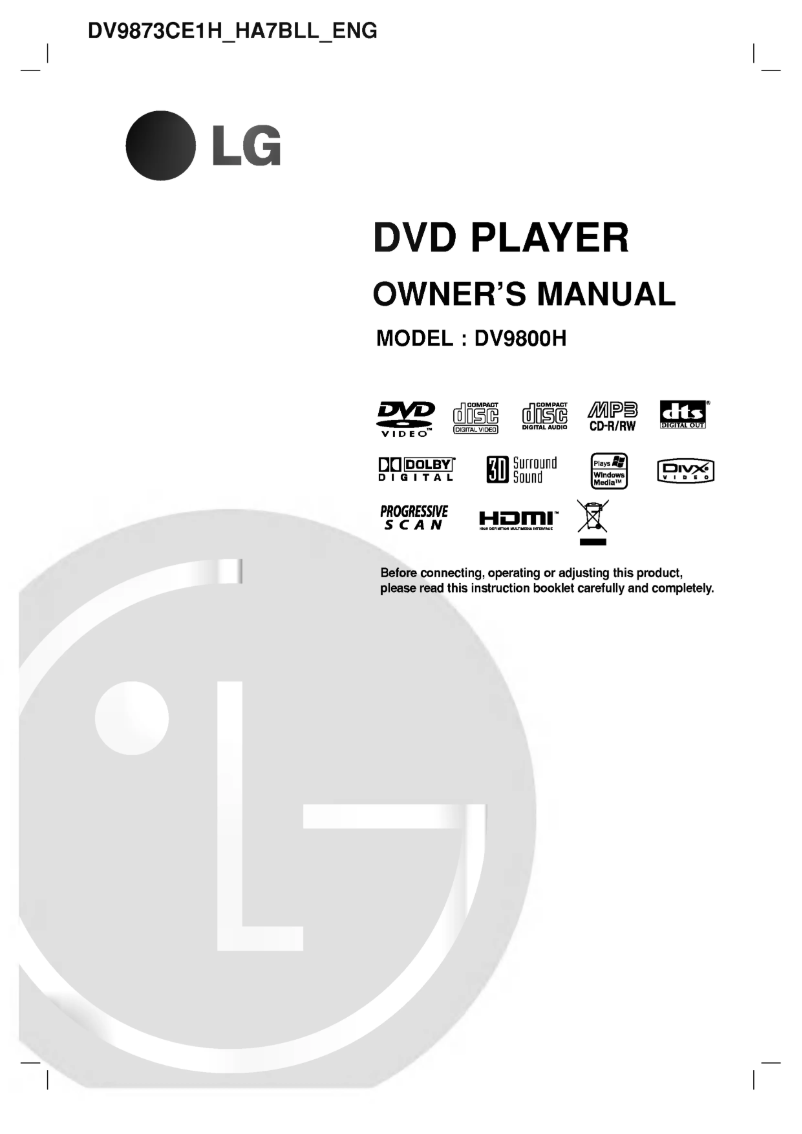 Page n°1 - Manuel utilisateur LG DV9873CE1H
